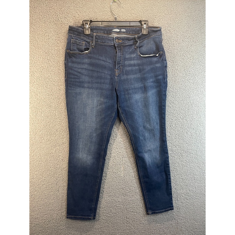 Old Navy Jeans Womens Size‎ 16  Blue Rockstar Super Skinny Mid Rise Denim